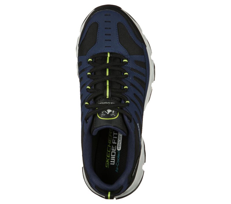 Pánské Sportovní Tenisky Skechers Relaxed Fit: Crossbar - Stilholt Tmavě Blankyt Černé | CZ.51887NVBK