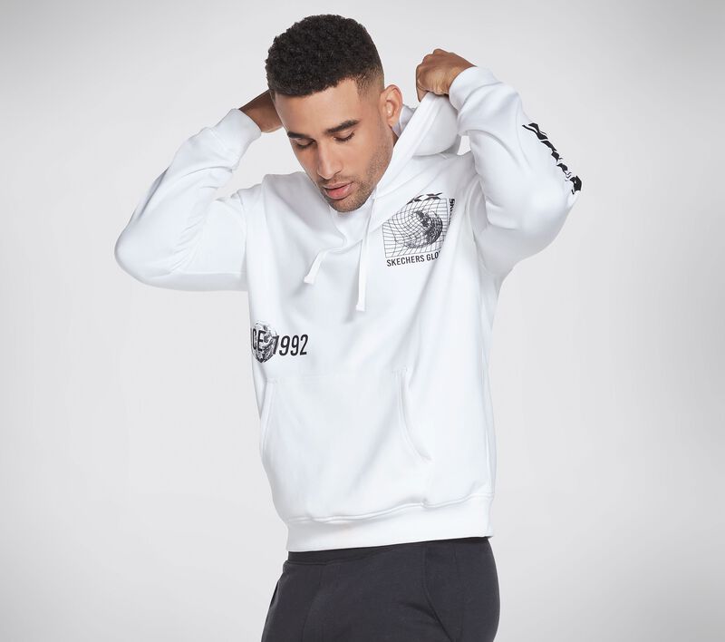 Pánské Topy Skechers SKX Global Hoodie Bílé | CZ.MHD44WHT