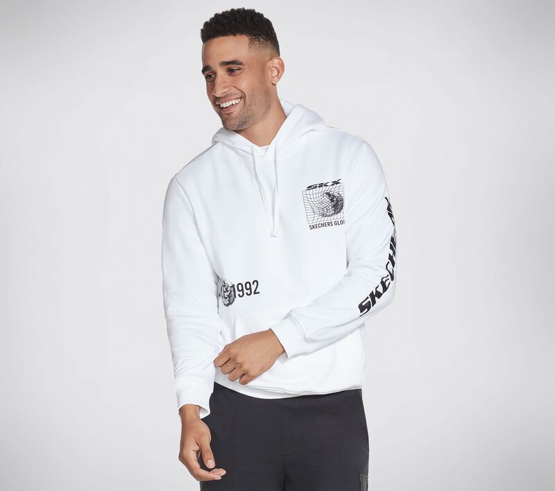 Pánské Topy Skechers SKX Global Hoodie Bílé | CZ.MHD44WHT