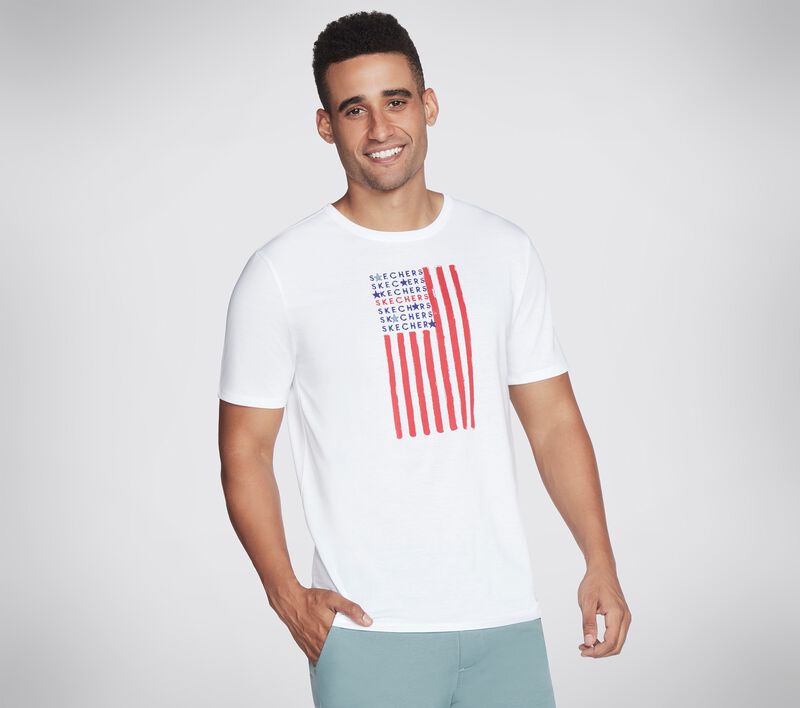 Pánské Topy Skechers Stars and Stripes Tee Bílé | CZ.M1TS329WHT