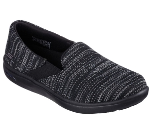 Dámské Baleríny Skechers Arch Fit Uplift - Cheerful Černé Šedé | CZ.136576BKGY