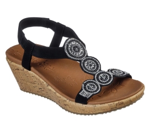 Dámské Boty Na Klínku Skechers Beverlee - Date Glam Sandal Černé | CZ.119010BLK