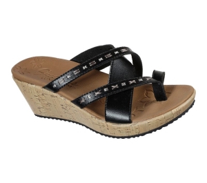 Dámské Boty Na Klínku Skechers Beverlee - Peace Seeker Sandal Černé | CZ.119085BLK