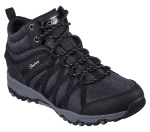 Dámské Boty Skechers Seager Hiker - Side to Side Černé | CZ.158591BLK