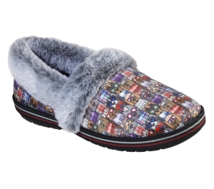 Dámské Pantofle Skechers BOBS Too Cozy - Mad Plaid Černé Viacfarebný | CZ.113218BKMT