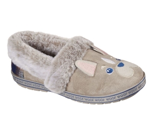 Dámské Pantofle Skechers BOBS Too Cozy - Dog-Attitude Šedé Hnědé | CZ.113482TPE