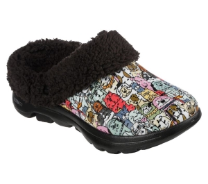 Dámské Pantofle Skechers Foamies: GO WALK 5 - Dogs for Life Černé Viacfarebný | CZ.111149BKMT