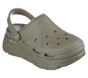 Dámské Pantofle Skechers Foamies: Max Cushioning Podšité - Whirlwind Olivy Zelené | CZ.111346OLV