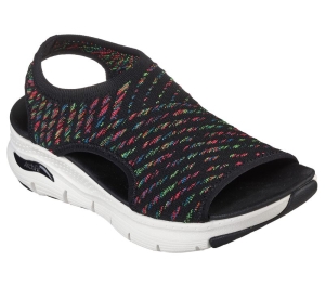 Dámské Sandály Skechers Arch Fit - Catchy Wave Černé Viacfarebný | CZ.119375BKMT