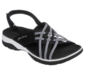 Dámské Sandály Skechers Arch Fit Reggae Sportovní Černé Bílé | CZ.163321BKW