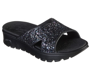 Dámské Sandály Skechers Foamies: Arch Fit Footsteps - Dazzled Girl Černé | CZ.111377BLK