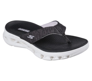 Dámské Sandály Skechers GO Glide-Step Flex Sandal - Ascend Černé Bílé | CZ.141200BKW