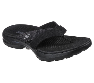 Dámské Sandály Skechers GO WALK 6 Sandal - Poise Černé Šedé | CZ.141010BKGY