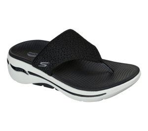 Dámské Sandály Skechers GO WALK Arch Fit - Weekender Černé Bílé | CZ.140221BKW