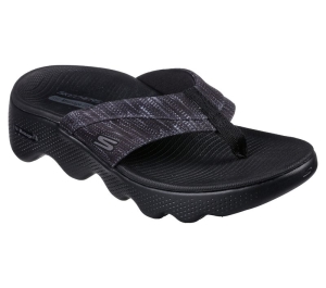 Dámské Sandály Skechers GO WALK Massage Fit Sandal - Pure Bliss Černé Šedé | CZ.140602BKGY