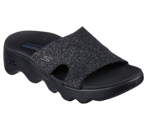 Dámské Sandály Skechers GO WALK Massage Fit - Sweet Talk Černé Šedé | CZ.140626BKGY