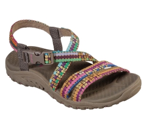 Dámské Sandály Skechers Reggae - Sew Me Šedé Hnědé Viacfarebný | CZ.41113TPMT