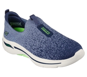 Dámské Slip On Skechers GO WALK Arch Fit - Lunar Views Tmavě Blankyt Světle Zelene | CZ.124873NVLM