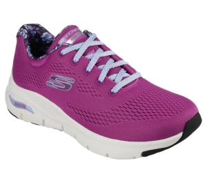 Dámské Sportovní Tenisky Skechers Arch Fit - Floral Blossom Fialové Černé | CZ.149615PRBK