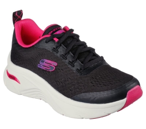 Dámské Sportovní Tenisky Skechers Relaxed Fit: Arch Fit D'Lux - Cozy Path Černé Růžové | CZ.149687BKHP