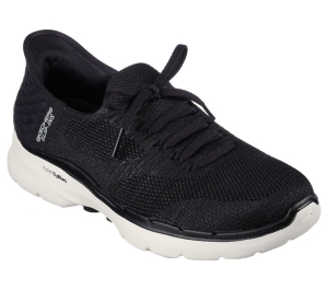 Dámské Sportovní Tenisky Skechers Slip-ins: GO WALK 6 - Lovely Day Černé Bílé | CZ.124568BKW