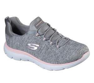 Dámské Sportovní Tenisky Skechers Summits - Quick Getaway Šedé Světle Růžové | CZ.12983GYLP