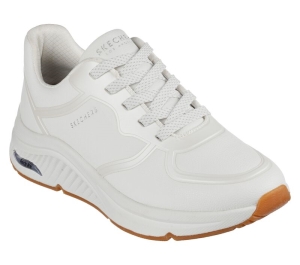 Dámské Šněrovací Boty Skechers Arch Fit S-Miles - Mile Makers Bílé | CZ.155570WHT