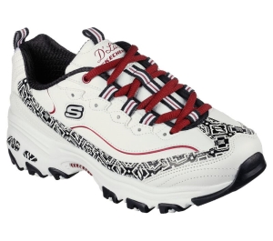 Dámské Šněrovací Boty Skechers D'Lites - Diamond Legacy Bílé Černé | CZ.149980WBK