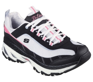 Dámské Šněrovací Boty Skechers D'Lites Arch Fit - Naturalist Černé Růžové | CZ.149801BKWP