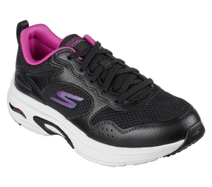 Dámské Šněrovací Boty Skechers GO RUN Arch Fit - Easy Silniční Černé Fialové | CZ.128952BKPR