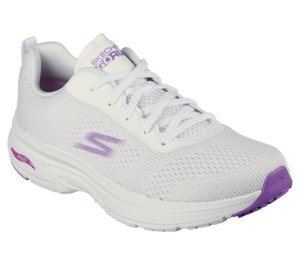 Dámské Šněrovací Boty Skechers GO RUN Arch Fit - Skyway Bílé Fialové | CZ.128953WPR