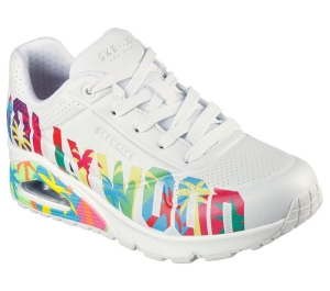 Dámské Šněrovací Boty Skechers Hollywood: Uno - One for Stars! Bílé Viacfarebný | CZ.177995WMLT