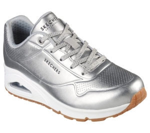 Dámské Šněrovací Boty Skechers Uno - Aluminiferous Stříbrné | CZ.155372SIL