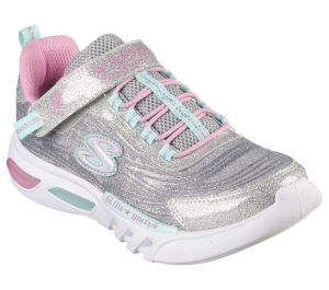 Dívčí Light Up Boty Skechers S Lights: Glow-Brites - Dazzle Force Světle Šedé | CZ.302322LLTGY