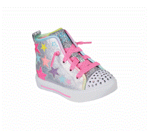 Dívčí Light Up Boty Skechers Twinkle Toes: Twinkle Sparks - Star Glitz Stříbrné Viacfarebný | CZ.314792NSMLT