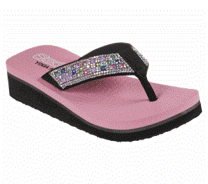 Dívčí Sandály Skechers S Lights: Vinyasa Sparks - Sunrise Shine Černé Růžové | CZ.302990LBKPK