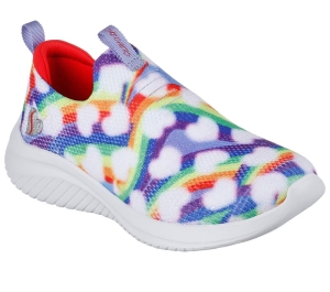 Dívčí Slip On Skechers Ultra Flex 3.0 - Hearts of Color Bílé Viacfarebný | CZ.302243LWMLT