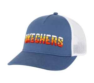 Pánské Klobouky Skechers Textured Logo Trucker Blankyt Viacfarebný | CZ.ZKCH3294BLMT