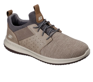 Pánské Ležérní Tenisky Skechers Delson - Camben Šedé Hnědé | CZ.65474TPE