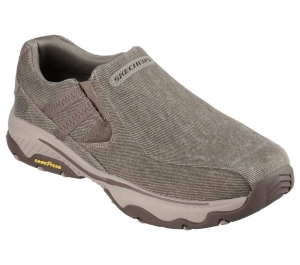 Pánské Ležérní Tenisky Skechers Relaxed Fit: Craster - Barrett Šedé Hnědé | CZ.204714TPE