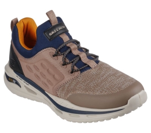 Pánské Ležérní Tenisky Skechers Relaxed Fit: Arch Fit Orvan - Verdigo Šedé Hnědé | CZ.210433TPE