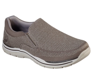 Pánské Ležérní Tenisky Skechers Relaxed Fit: Expected - Gomel Šedé Hnědé | CZ.65086TPE