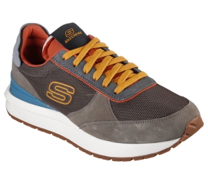 Pánské Ležérní Tenisky Skechers Sunny Dale - Miyoto Šedé Hnědé | CZ.210437STBR