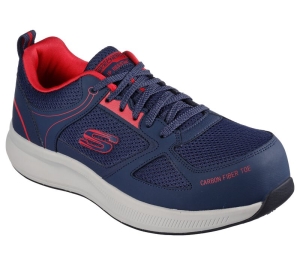 Pánské Pracovní Obuv Skechers Pracovní: Pulser SR Carbon Fiber Špicí Tmavě Blankyt Červené | CZ.200099NVRD