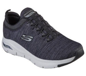 Pánské Slip On Skechers Arch Fit - Waveport Černé Šedé | CZ.232301BKGY