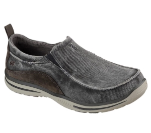 Pánské Slip On Skechers Relaxed Fit: Elected - Drigo Šedé | CZ.64654CHAR