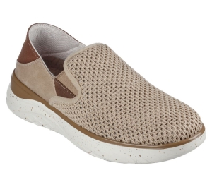 Pánské Slip On Skechers Relaxed Fit: Glassell - Coima Světle Hnědé | CZ.204620LTBR