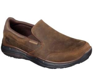 Pánské Slip On Skechers Relaxed Fit: Glides - Calculous Hnědé | CZ.64589CDB