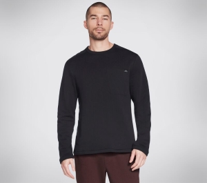 Pánské Topy Skechers SKECH-SWEATS Utility Long Sleeve Černé | CZ.MLT182BLK