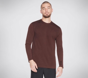 Pánské Topy Skechers Seamless LS Tee Shirt Vínové Hnědé | CZ.M3LT108BUBR